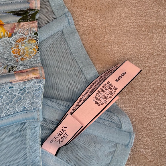 Victoria's Secret Blue Floral Lace Corset Top M-DD - Picture 4 of 4